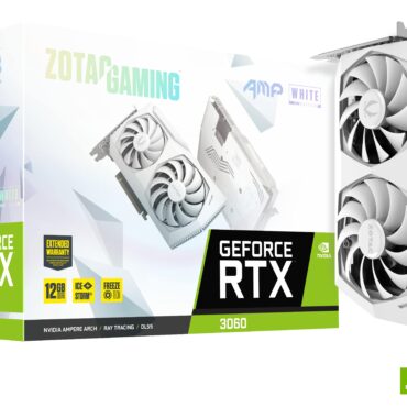 ZOTAC GAMING GEFORCE RTX 3060 AMP White Edition 12GB GDDR6 | 192 bit | 1867/15000 | HDCP | Three DP | HDMI | Premium Pack
