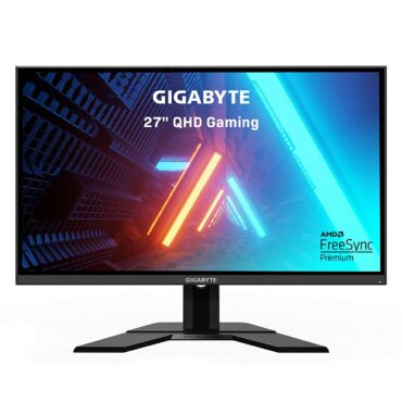 GIGABYTE G27Q 27" 144Hz 1440P Gaming Monitor 2560 x 1440 IPS Display | 1ms (MPRT) Response Time, 92% DCI-P3 | VESA Display HDR400 | FreeSync Premium, 1x Display Port | Black |G27Q-SA