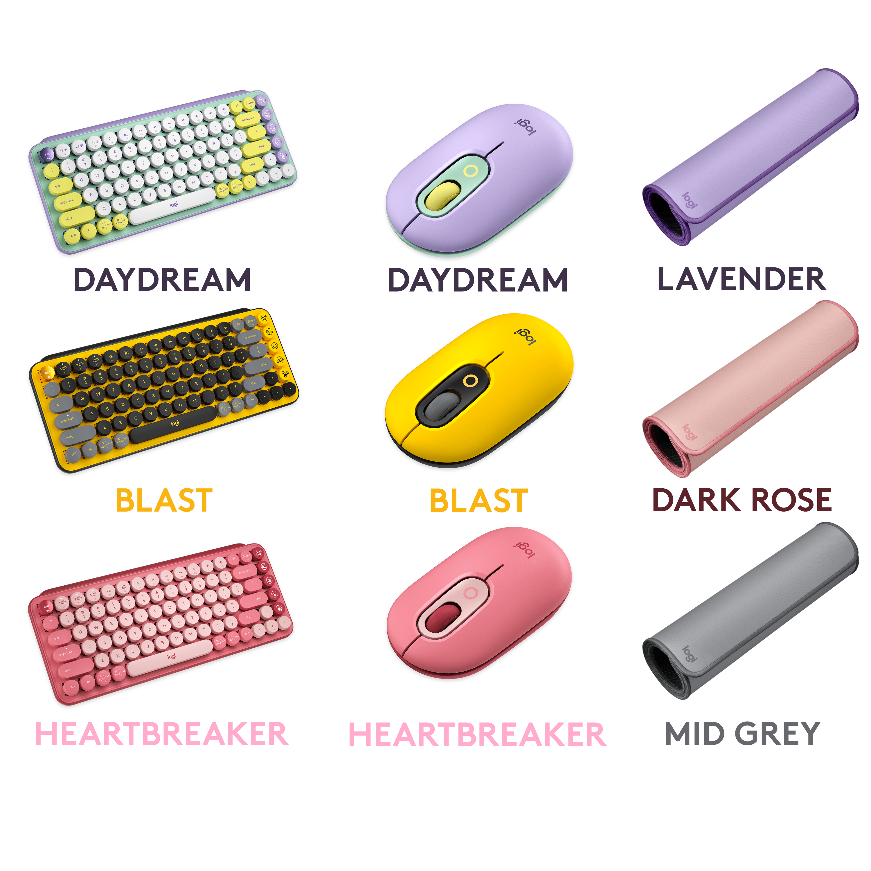 Logitech Studio Desk Combo | Logitech POP Keyboard + Logitech POP Mouse + Logitech Studio Desk Mat - Image 4