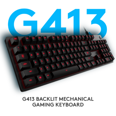Logitech G413 Mechanical Gaming Keyboard | RED Backlit Keys | Romer-G Tactile Key Switches